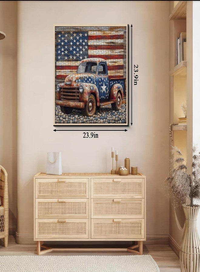 PPuzzling American Truck Puzzles for Adults 1000 Pieces, Vintage USA Flag Jigsaw Puzzles, Retro Patriotic Challenging Puzzle - Image 4